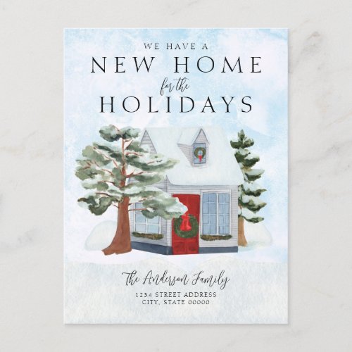 We Have a New Home for the Holidays Moving Announcement Postcard