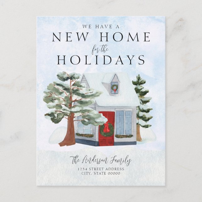 We Have a New Home for the Holidays Moving Announcement Postcard (Front)