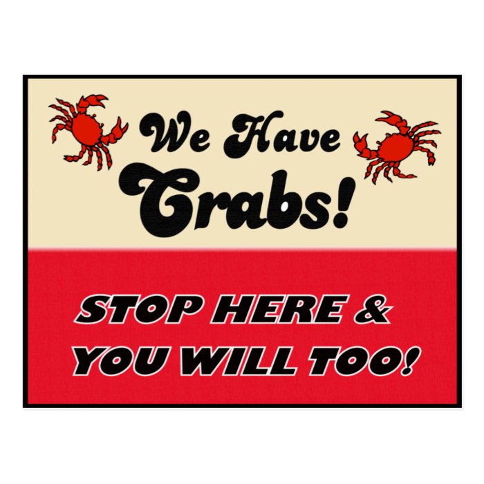 We Have Crabs Postcards