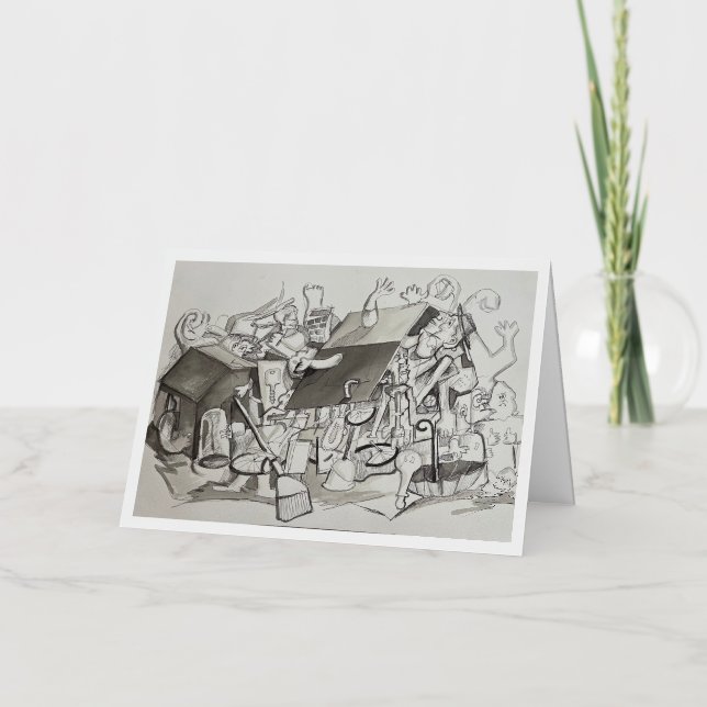 'We Have Finally Downsized " Card (Front)