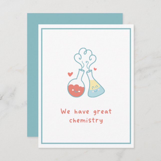 We have great chemistry cute flasks Valentines day Holiday Card (Front/Back)