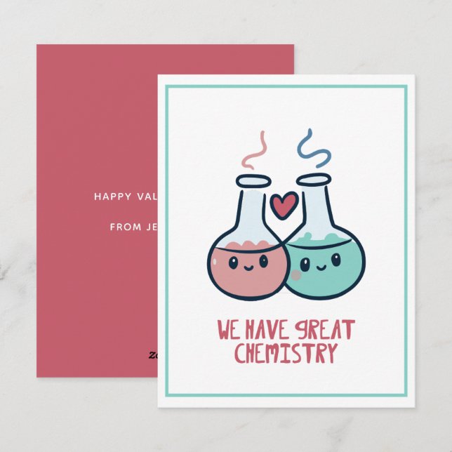 We have great chemistry Cute Nerdy Valentines day Holiday Card (Front/Back)