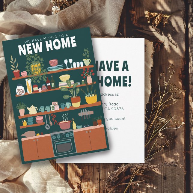 We Have Moved Address Change Cute Kitchen Art Invitation (We Have Moved Address Change Cute Kitchen Art Illustration Invitation
)