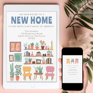 We Have Moved Address Change Cute Livingroom Card