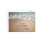 We have Moved Announcement Beach Sand Writing