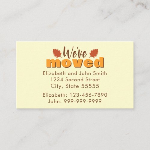 We Have Moved Autumn Colors Moving Announcement