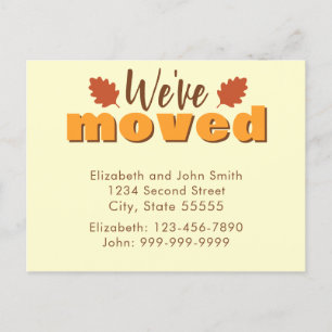 We Have Moved Autumn Colors Moving Announcement Postcard