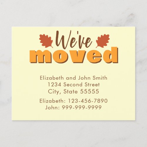 We Have Moved Autumn Colors Moving Announcement Postcard