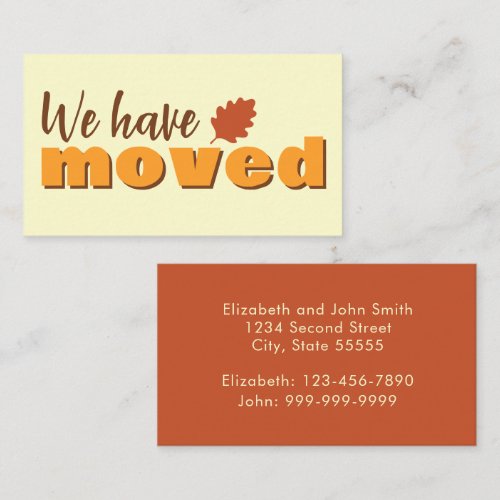 We Have Moved Autumn Fall Moving Announcement