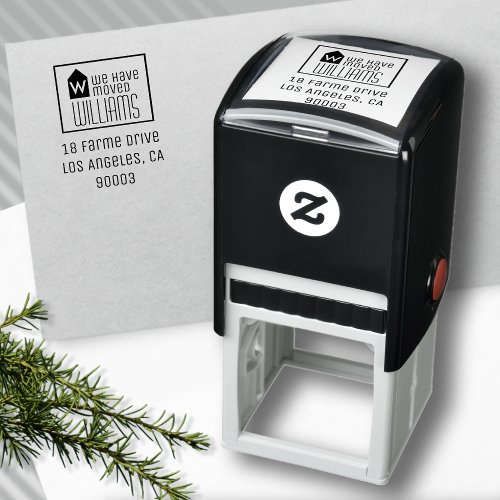 we have moved blackwhite new family address self_inking stamp
