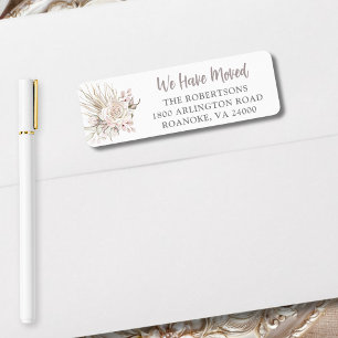 We Have Moved Boho Floral Return Address Label