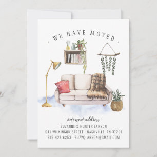 We Have Moved Boho Living Room Moving Announcement
