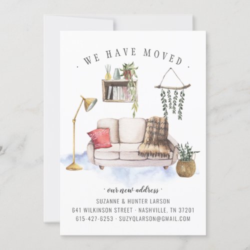 We Have Moved Boho Living Room Moving Announcement