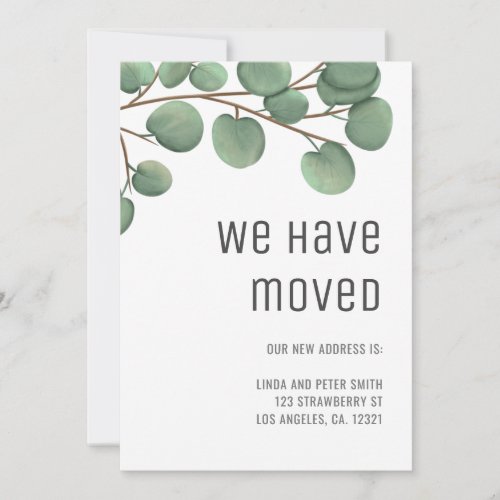 We Have Moved Botanical Typography New Address Announcement