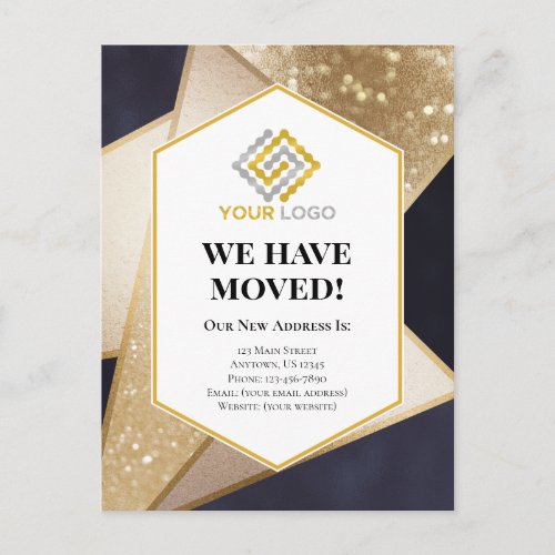 We Have Moved Business Geometric Moving Postcard