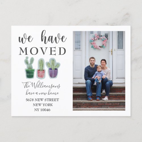 We Have Moved Cactus Photo Moving Announcement