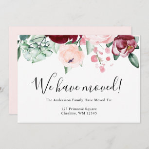 We Have Moved Calligrapy Script Announcement Card