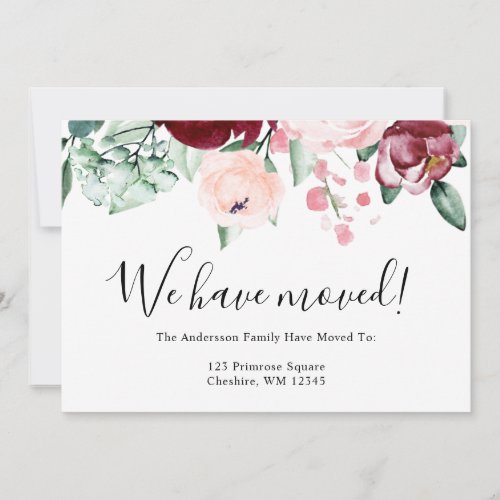We Have Moved Calligrapy Script Announcement Card