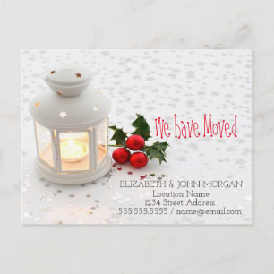 We Have Moved,Candle,Stars New Address Announcement Postcard