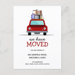 We have Moved Car New Family Address Announcement Postcard