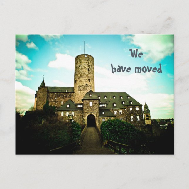 We have moved - castle motive cards (Front)