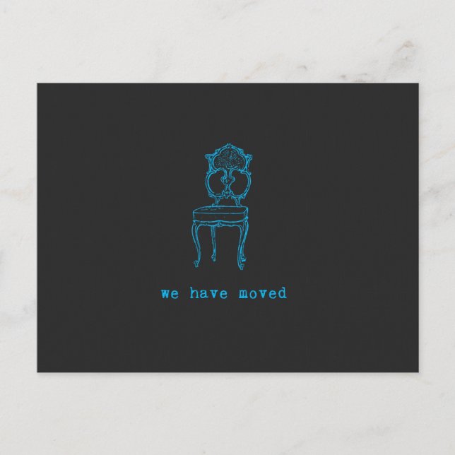 We Have Moved Chalkboard Colored Announcement Postcard (Front)
