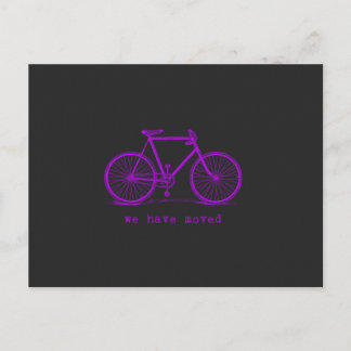 We Have Moved Chalkboard Colored Bike Announcement Postcard