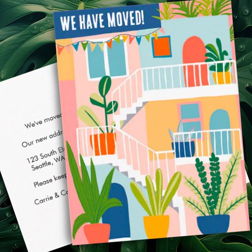 We Have Moved Change of Address Tropical Apartment Postcard