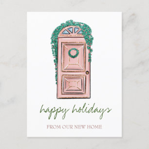 We Have Moved,Christmas Door Announcement Postcard