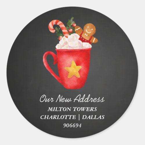 We Have Moved Christmas Vintage  New Address   Classic Round Sticker