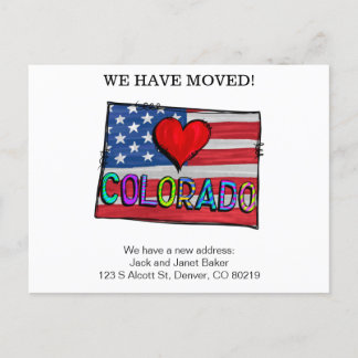 We Have Moved Colorado States Moving Announcement Postcard