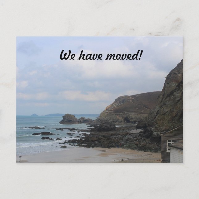 We have moved! Cornwall, St Agnes Announcement Postcard (Front)