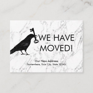 We Have Moved Crow & Key New Address Marble Insert