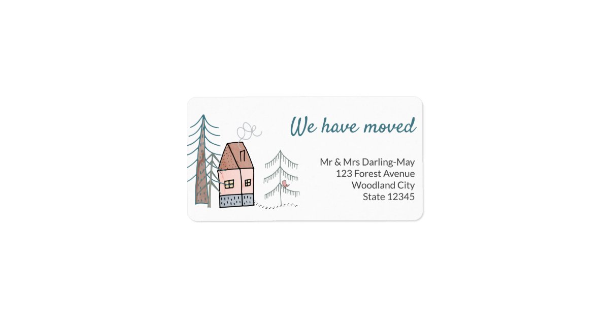 We have Moved Cute New Home Return Address Label | Zazzle
