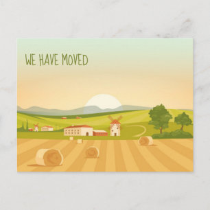 We Have Moved Farm Change of Address Cute Moving Postcard