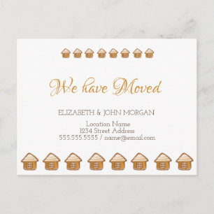 We Have Moved,Gingerbread House Announcement Postcard