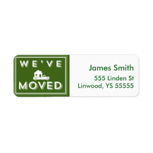 We have moved Green Graphic with Truck and House Label