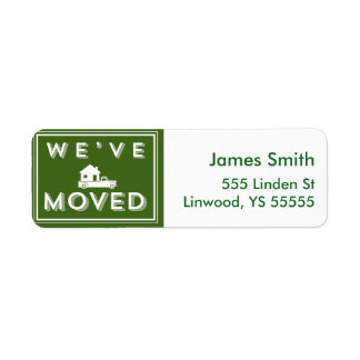 We have moved Green Graphic with Truck and House Label