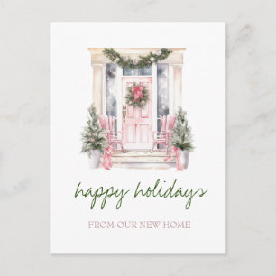 We Have Moved,Holiday Front Door Announcement Postcard