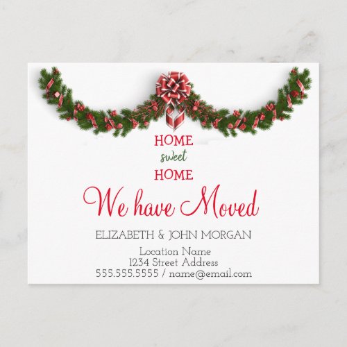 We Have MovedHolly Berry BranchesHome Sweet Home Announcement Postcard