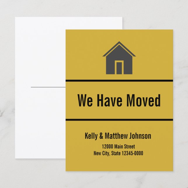 We Have Moved House Gold Moving Announcement (Front/Back)