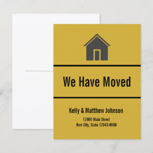 We Have Moved House Gold Moving Announcement Postcard