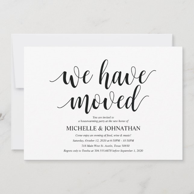 We have moved, Housewarming party invitation cards (Front)