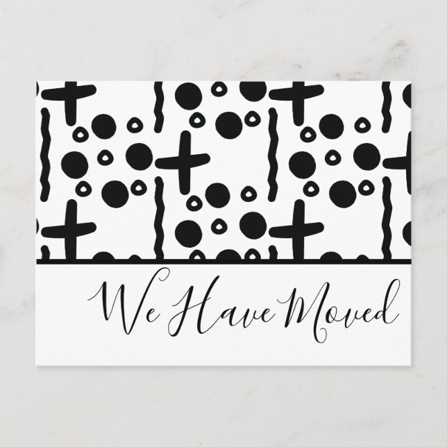 We Have Moved Minamilist Abstract Tribal Post Card (Front)