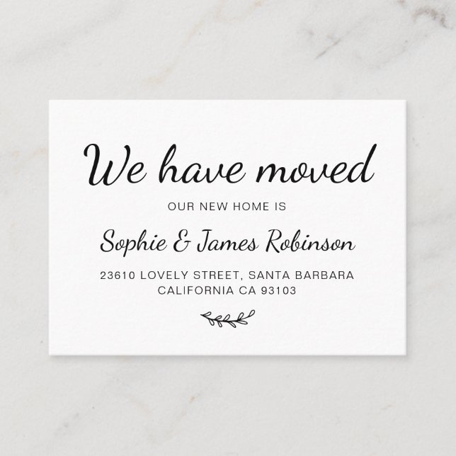 We have Moved Minimal New Home Moving Insert Card (Front)