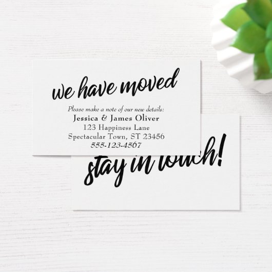 "We Have Moved" Minimal Typography Insert Card (Desk)