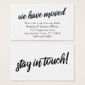 "We Have Moved" Minimal Typography Insert Card (Front & Back)