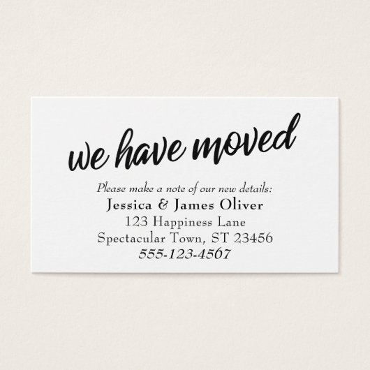 "We Have Moved" Minimal Typography Insert Card (Front)