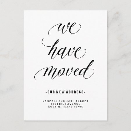 We Have Moved | Modern Calligraphy New Address Announcement Postcard
