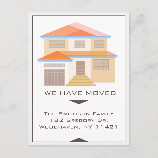   We Have Moved Modern Elegant Personalized Moving Postcard (Front)